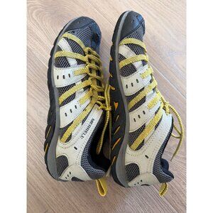 Merrell Mens Trail Running Shoes Yellow & Gray Mesh Size 11M